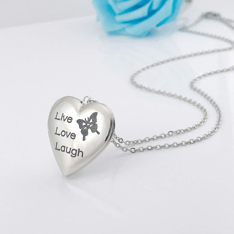 YOUFENG Unicorns Gifts for Her Love Heart Initial Letter Locket Necklace that Holds Pictures Enamel Locket Pendant Gifts for Women - Image 5